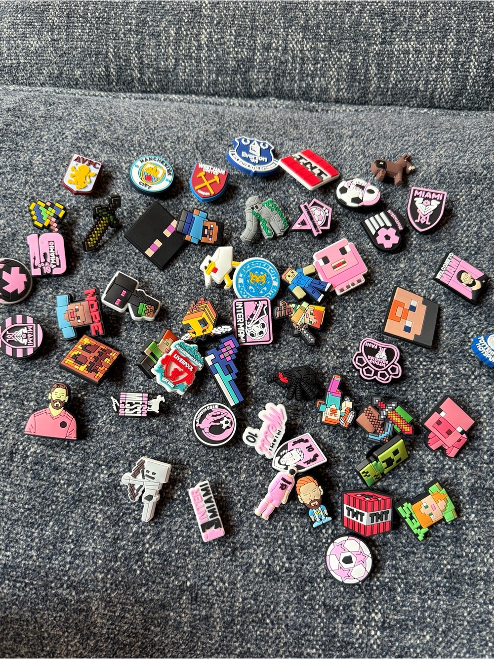 Soccer Croc Charms -Messi and Minecraft